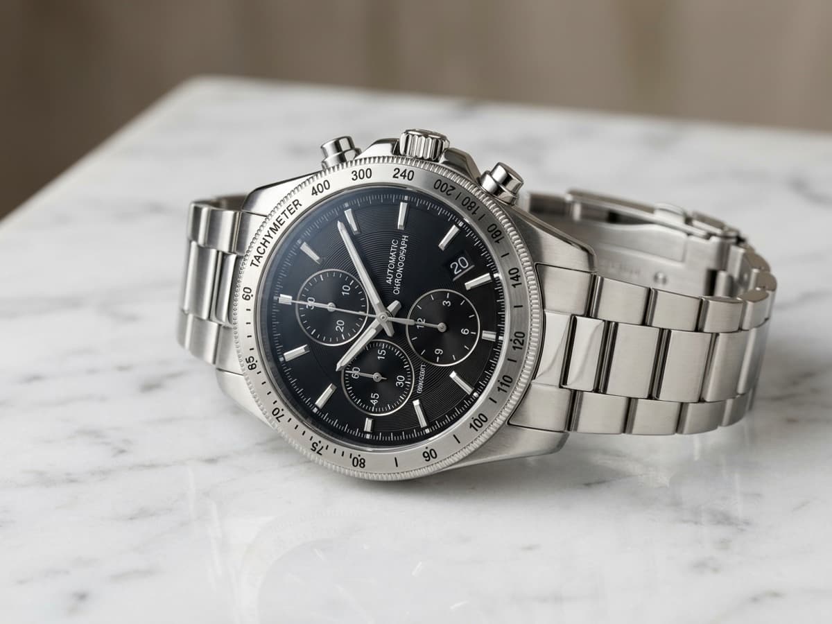 Wristwatch with cluttered background
